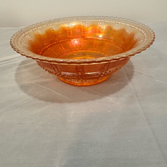 Vintage Carnival Glass Bowl Marigold Amber Iridescent - Picture 2 of 6